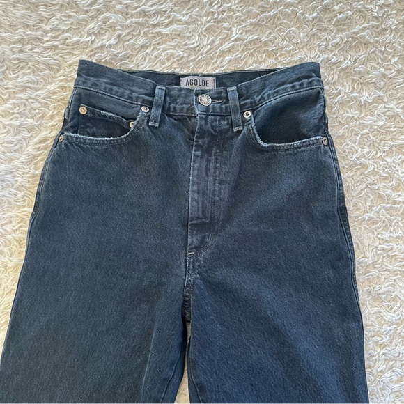 AGOLDE Women's Pinch Waist High Rise Kick Jeans  Size 25 Pepper Black Cotton - Picture 4 of 9